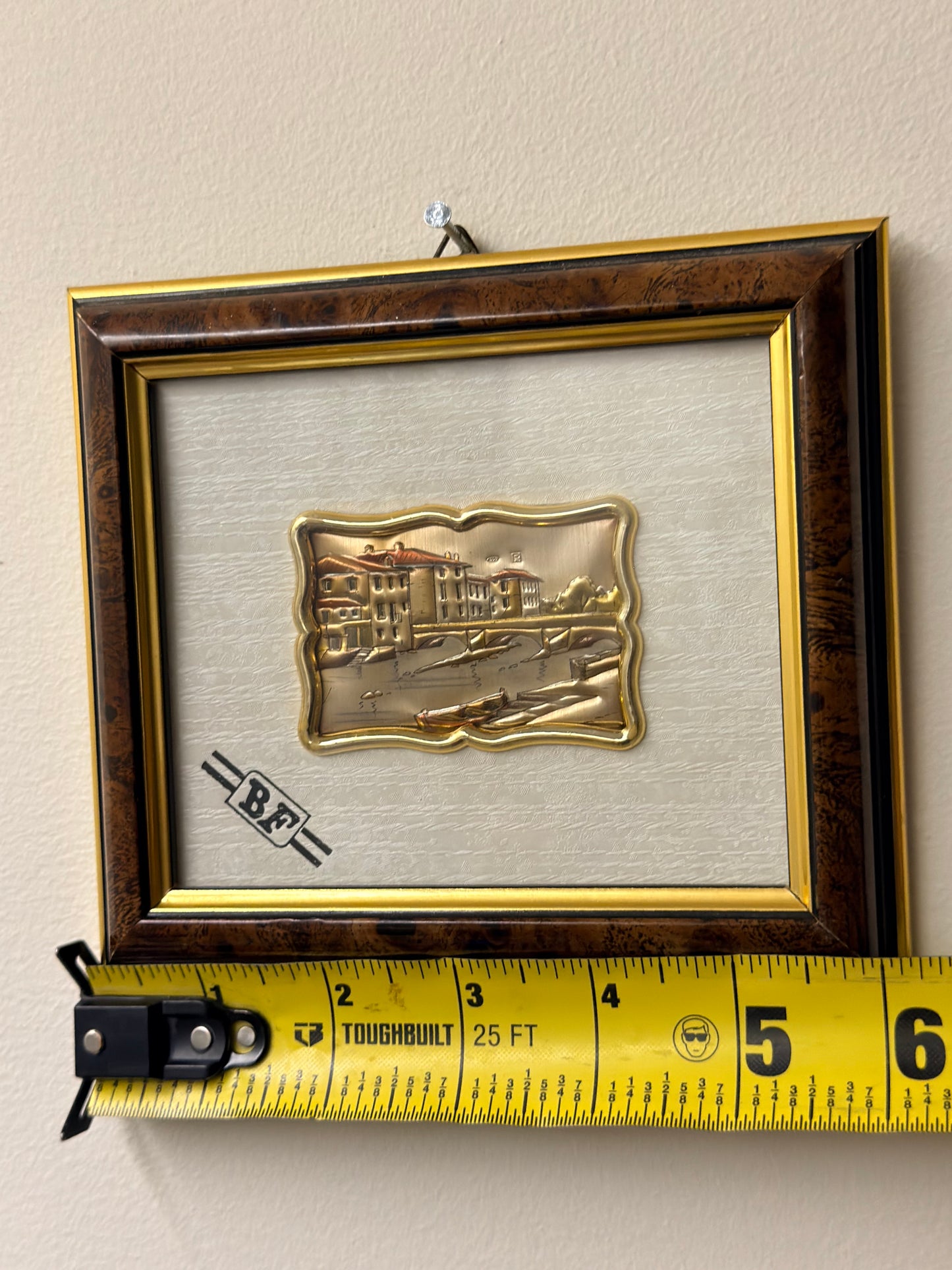 Vintage Sterling Silver Foil Relief Landscape Art