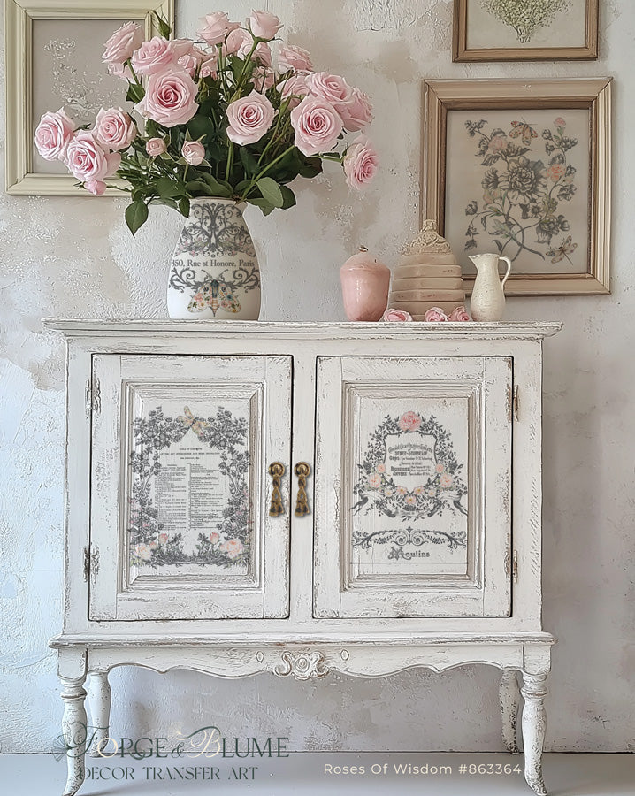 Hokus Pokus; Roses Of Wisdom – Mezzo Transfer; old to new furniture & decor