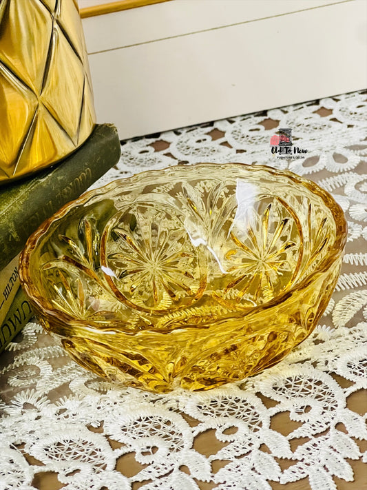Retro Depression Glass Anchor Hoking Bowl, Old to New Furniture & Decor.