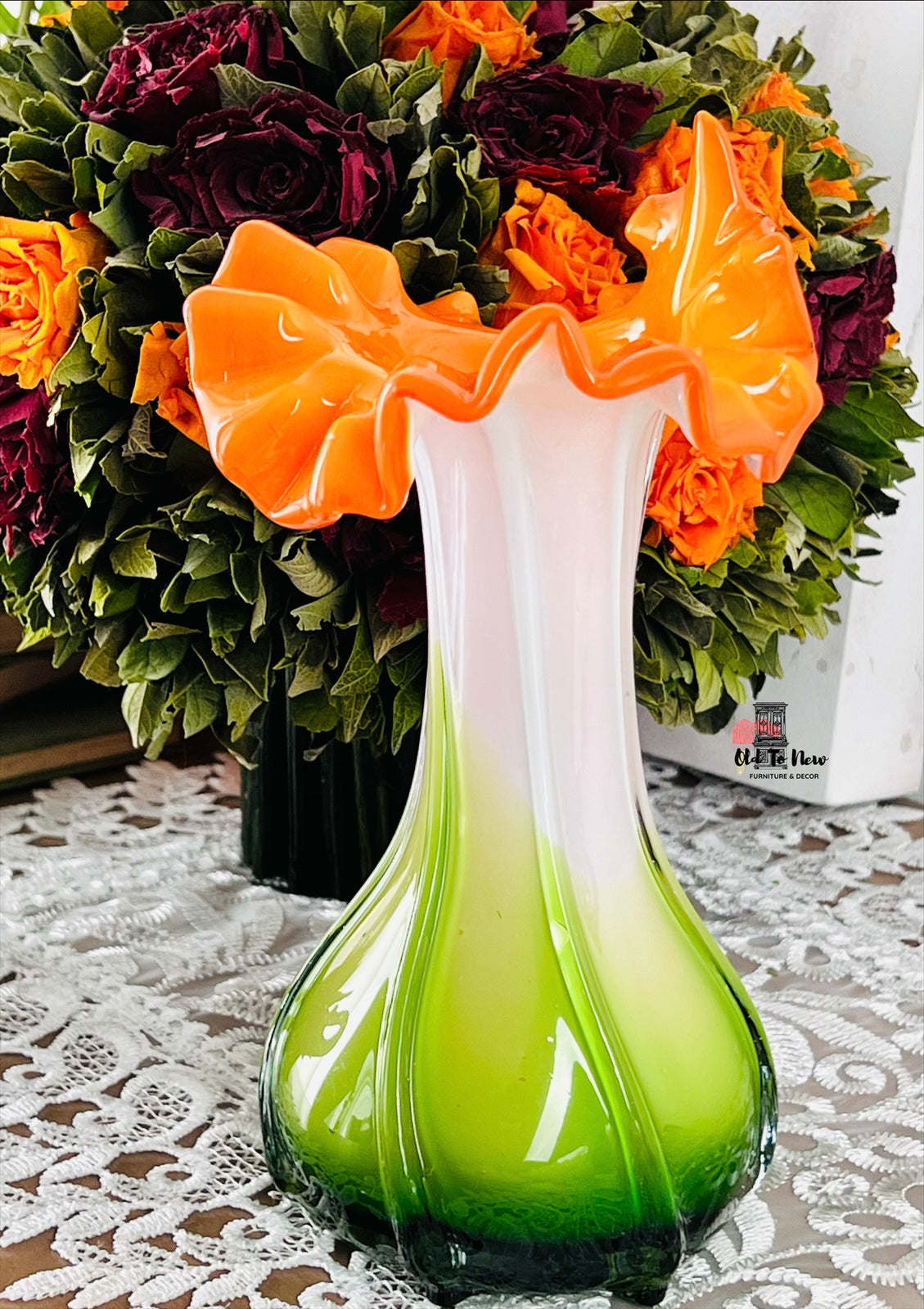 Antique Hand Blown Vase; Old to New Furniture & Decor- Ontario, Canada