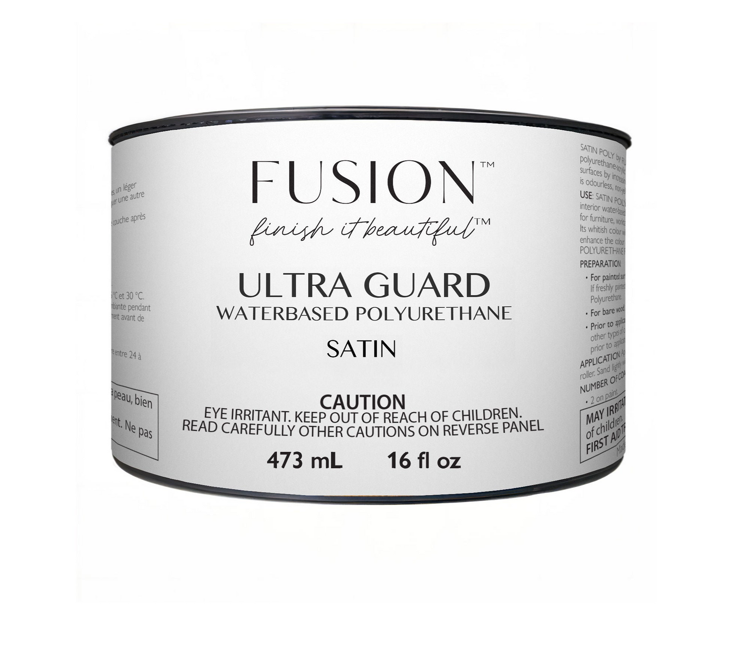 Ultra Guard Waterbased Polyurethane Satin Finish 473 ml. Fusion Mineral Paint, Old to New Furniture & Decor.
