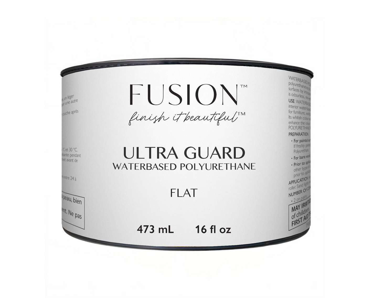 Ultra Guard Waterbased Polyurethane Flat Finish 473 ml. Fusion Mineral Paint, Old to New Furniture & Decor.