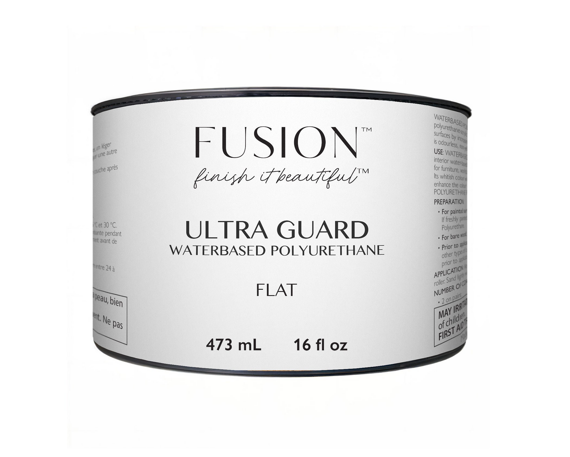Ultra Guard Waterbased Polyurethane Flat Finish 473 ml. Fusion Mineral Paint, Old to New Furniture & Decor.