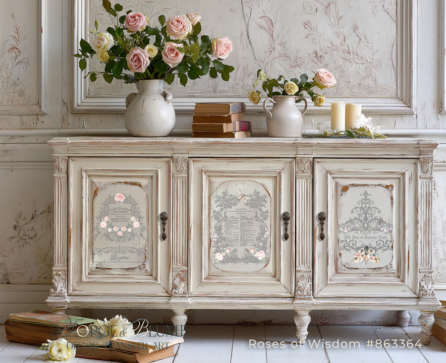 NEW Hokus Pokus; Roses Of Wisdom – Mezzo Transfer; old to new furniture & decor