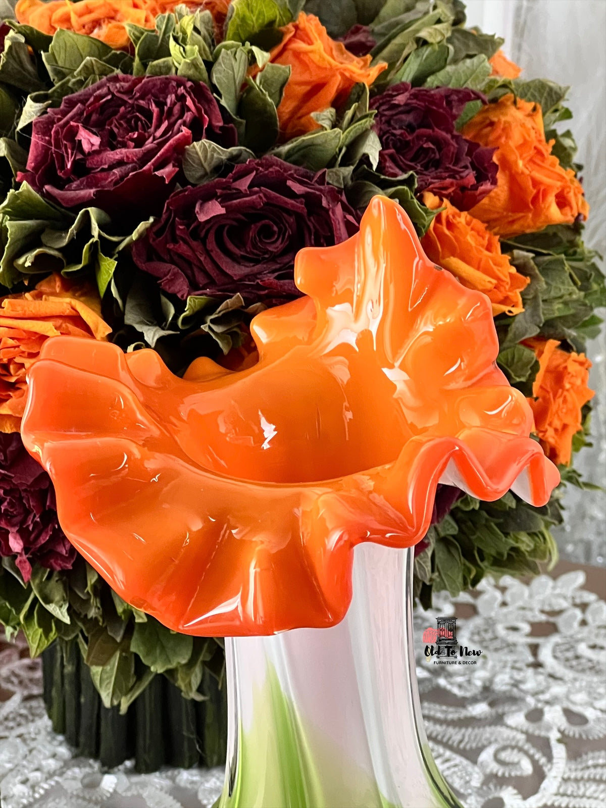 Murano Style Blown Glass Vase, Old to New Furniture & Decor. Toronto, Canada