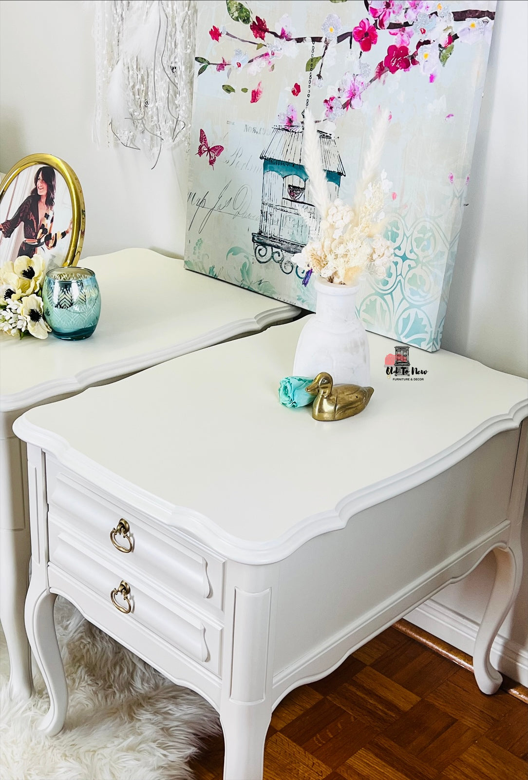 Modern White Bedside Tables French Provincial; Old to New Furniture & Decor