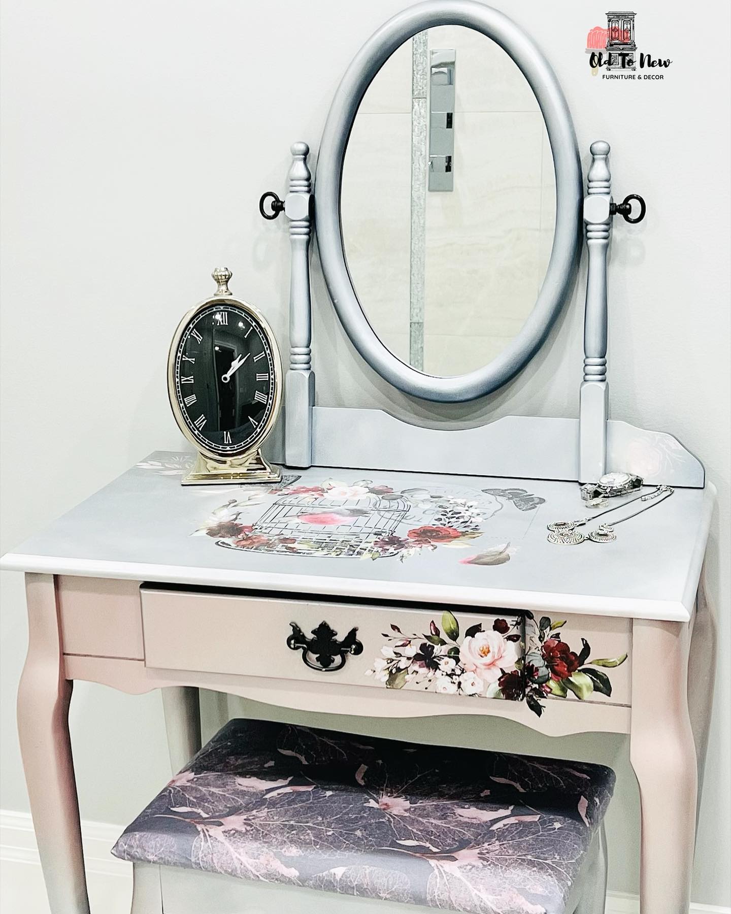 Cage A ‘ Oiseaux; Vanity Set - Old to New Furniture & Decor