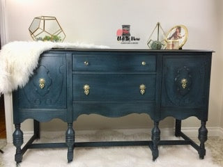 Unfinished Large Jacobean Buffet Credenza