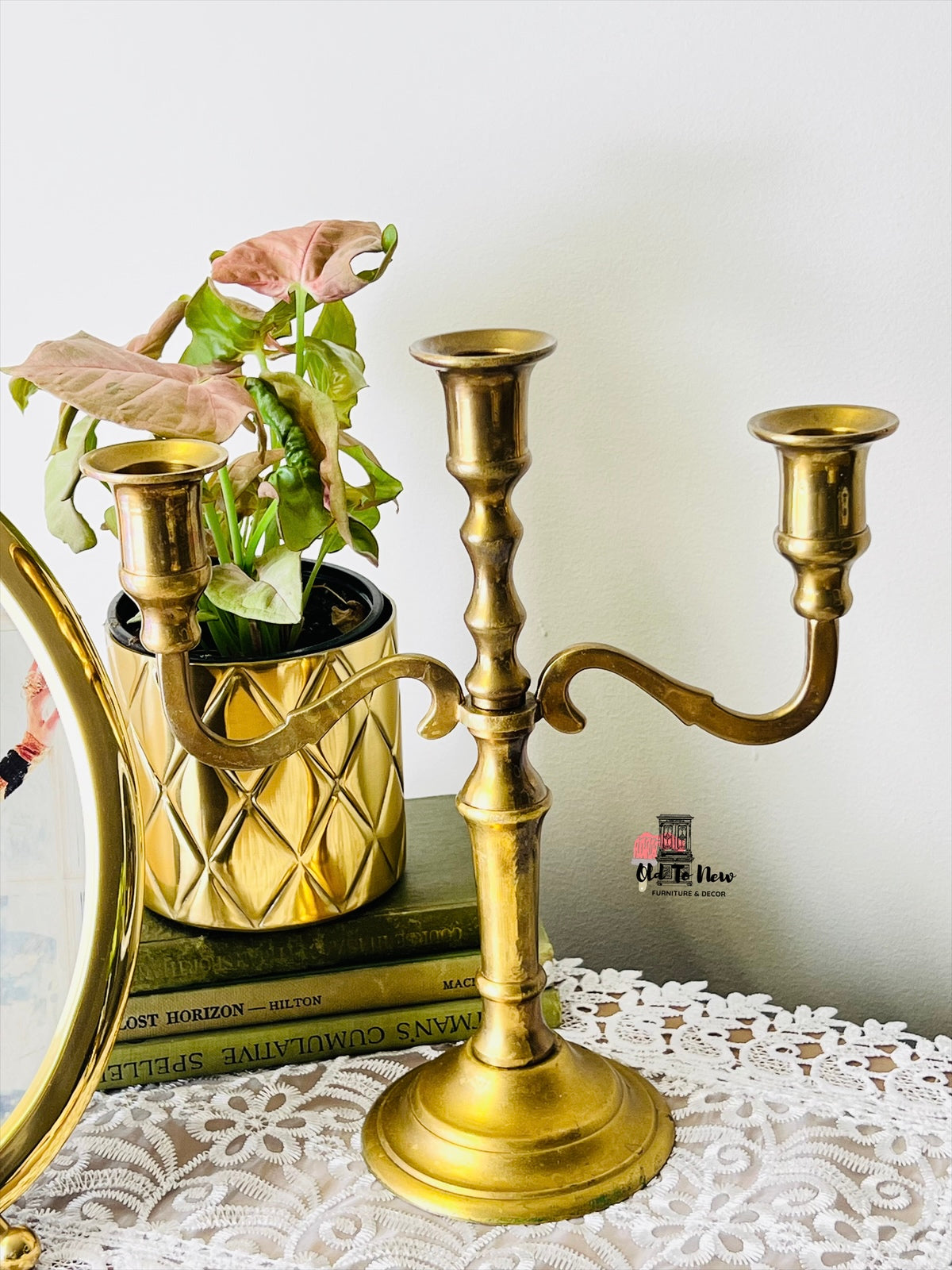 Brass 3 Arm Candelabra; Old to New Furnishings & Decor, Mississauga- Ontario, Canada