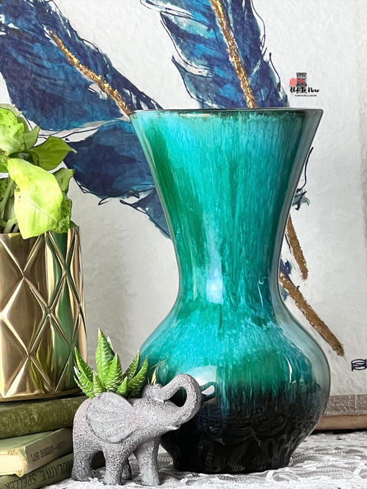 Retro Art Glass Pottery Green Vase; Old to New Furniture &. Decor.. Toronto, Canada