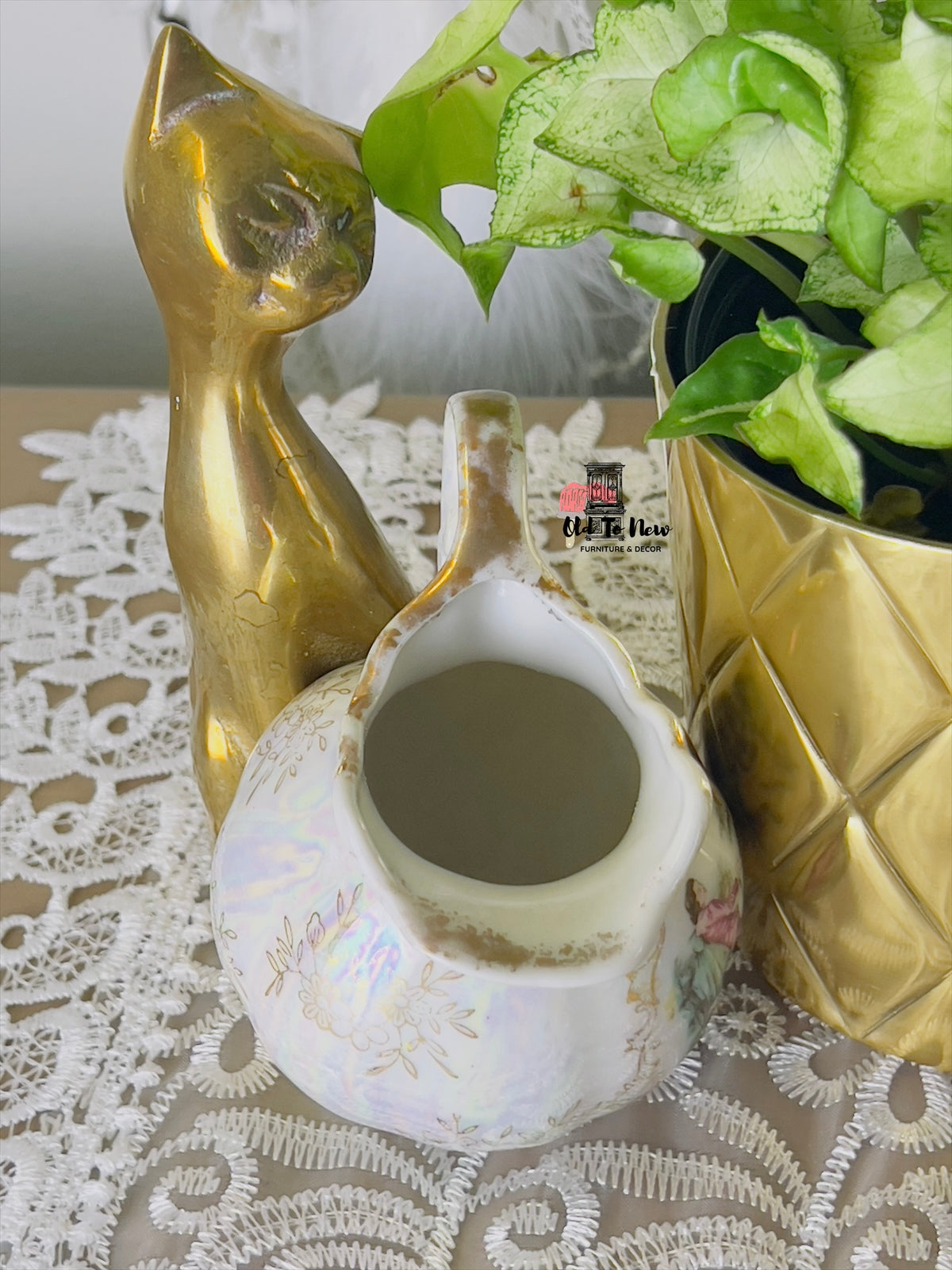 Courting Couple Gold Rimmed Small Jug, Old to New Furniture & Decor- Canada