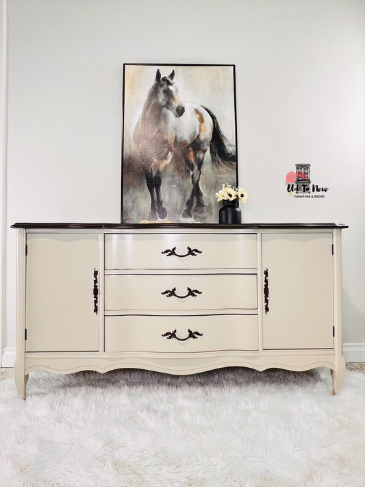 Upcycled Beige Sideboard ; Old to New Furniture & Decor