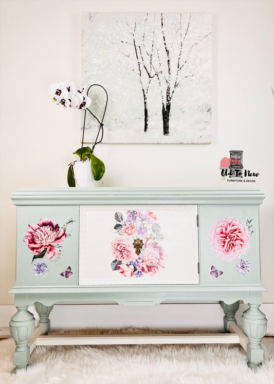 Antique Jacobean Sideboard Painted with Hokus Pokus Furniture Transfer; Old to New Furniture & Decor