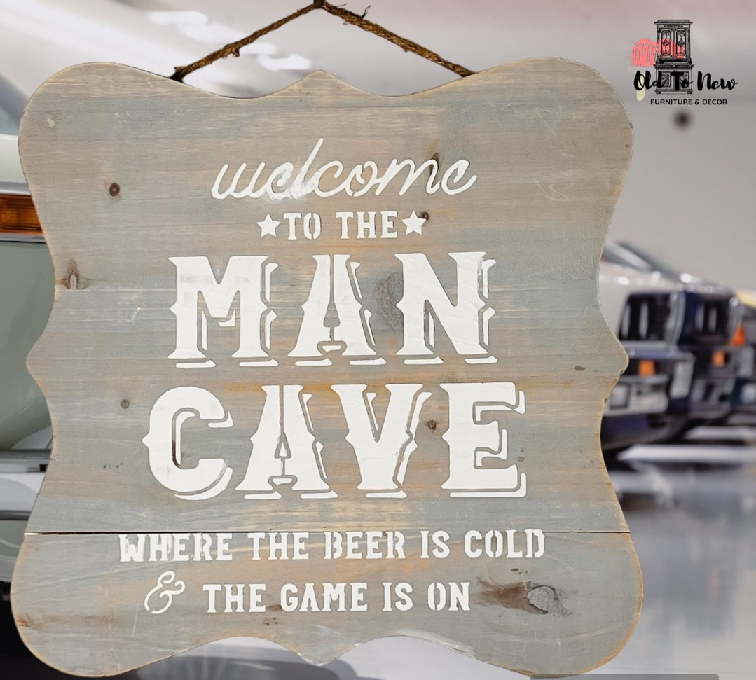 Man Cave Woden Wall Hanging Home Decor, Cottage Decor, Garage Decor, Fathers Day, Christmas Gift