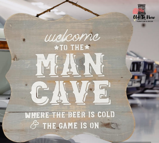 Man Cave Woden Wall Hanging Home Decor, Cottage Decor, Garage Decor, Fathers Day, Christmas Gift