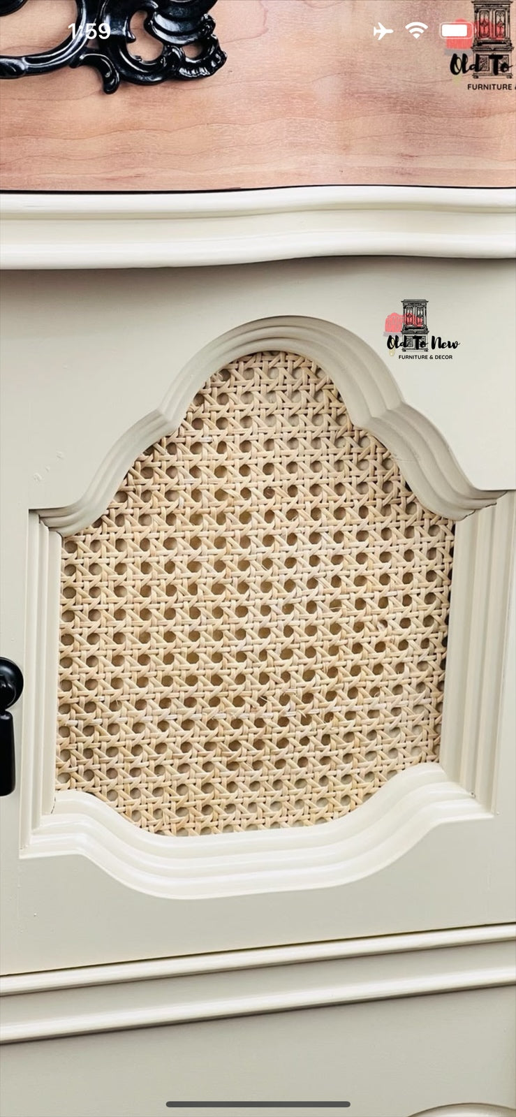 3/8" Superfine Octagon Open Weave; Rattan Cane Webbing Installed in Door - Old to New Furniture & Decor