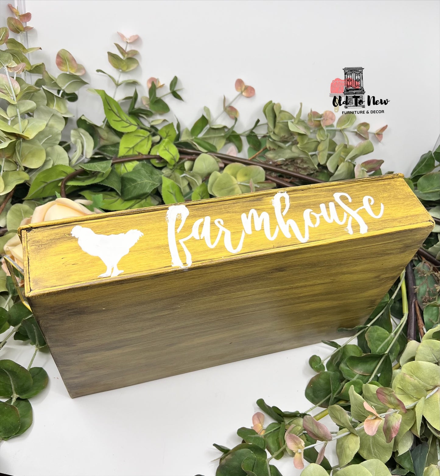 Yellow Metal Farmhouse Tray