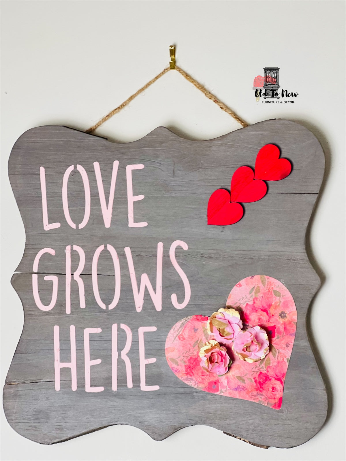 Artistic Wooden Wall Art Decor, Valentines Day Home Decor