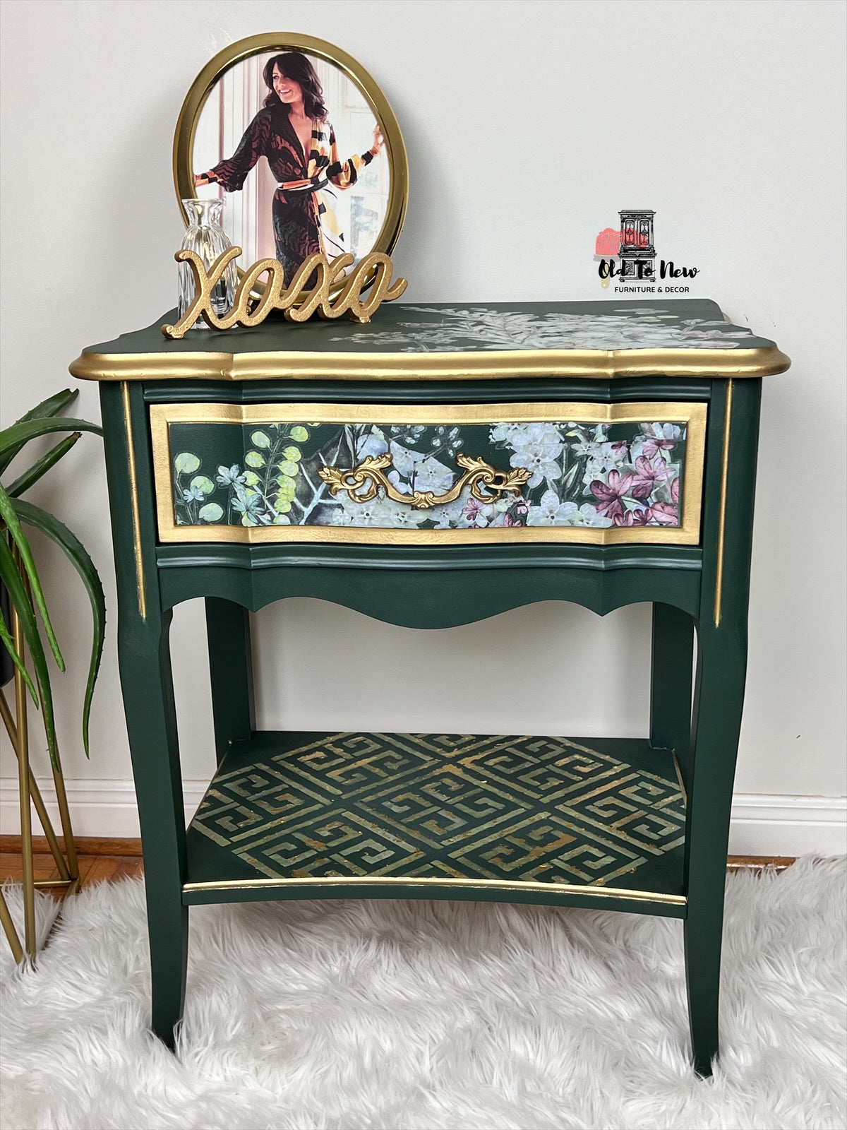 Green French Provincial End Table; Old to New Furniture & Decor