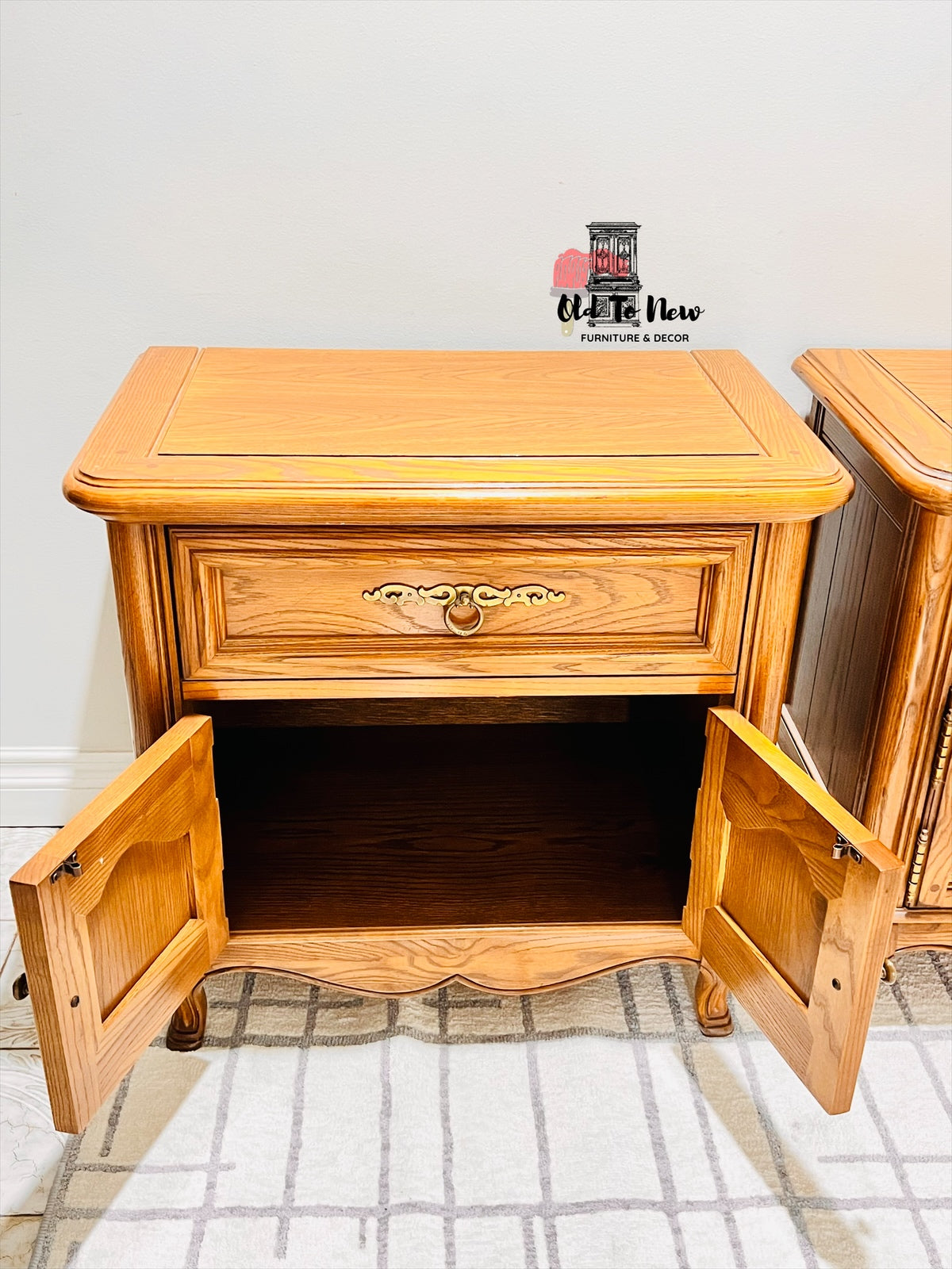 Large French Provincial Wooden End Tables