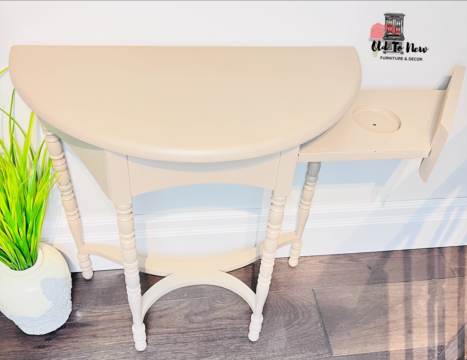 Half Moon Accent Table; Painted with Algonquin Fusion Mineral Paint