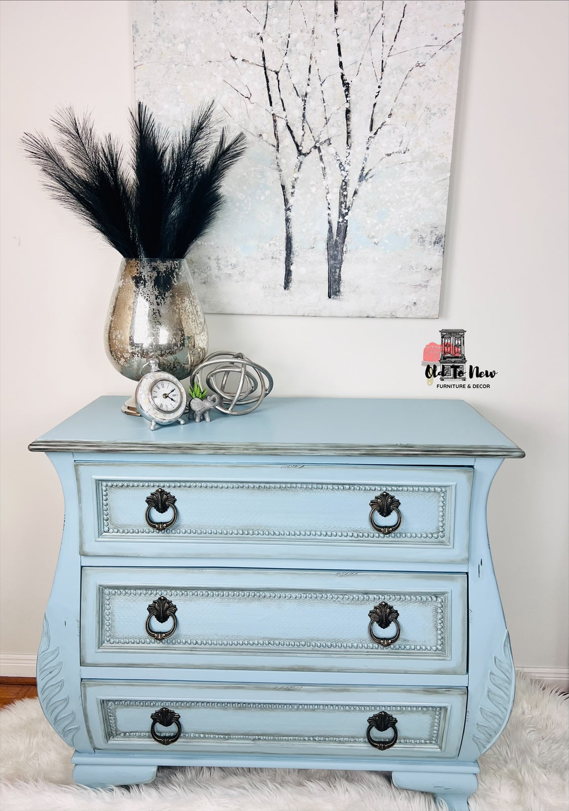 Spectacular 3 Drawer Bombe Chest Available for Customization; Choose Paint Color  and Customize This Bombe Dresser