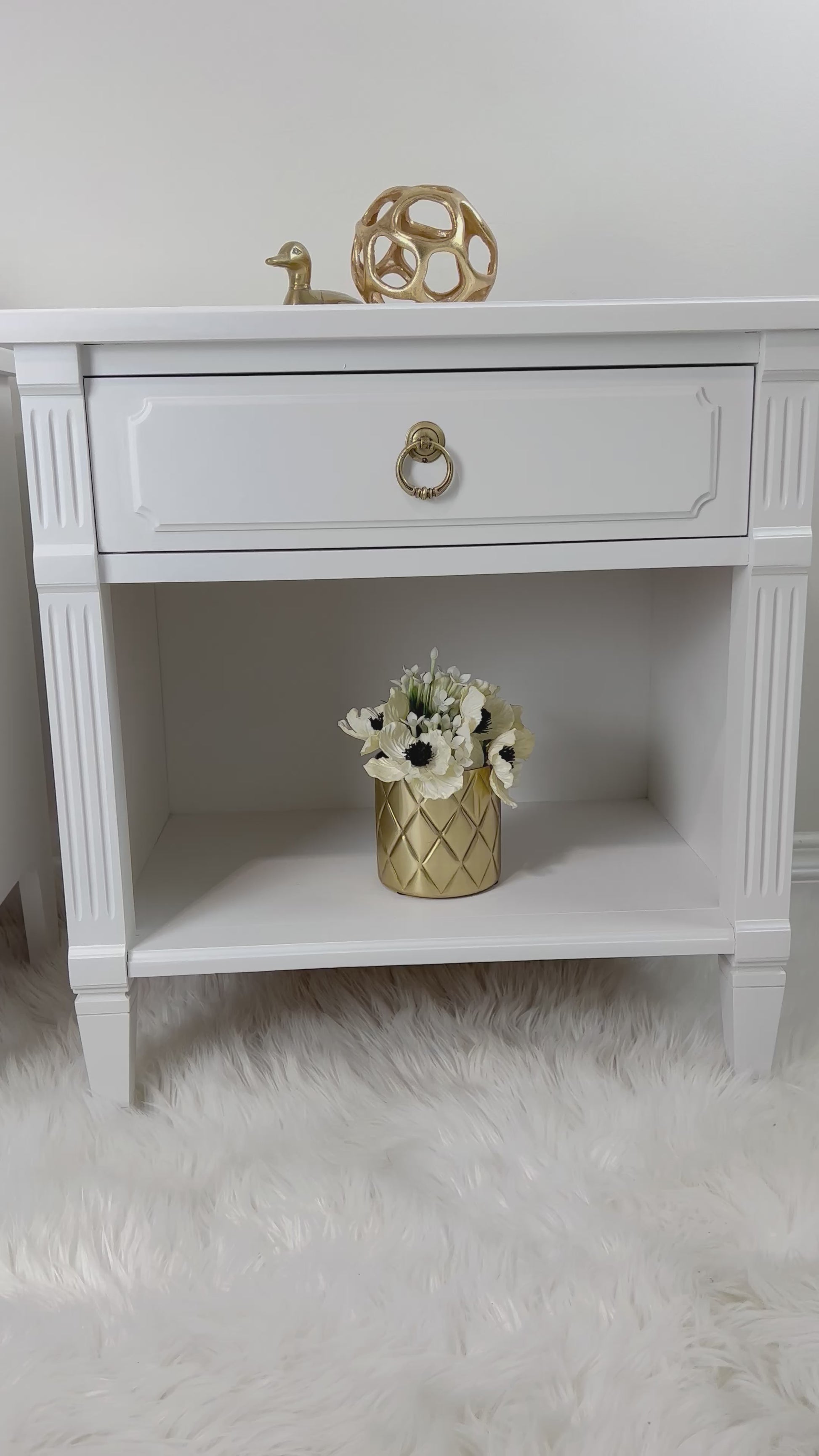 White Nightstands, Paint is Victorian Lace from Fusion Mineral Paint | Old to New Furniture & Decor