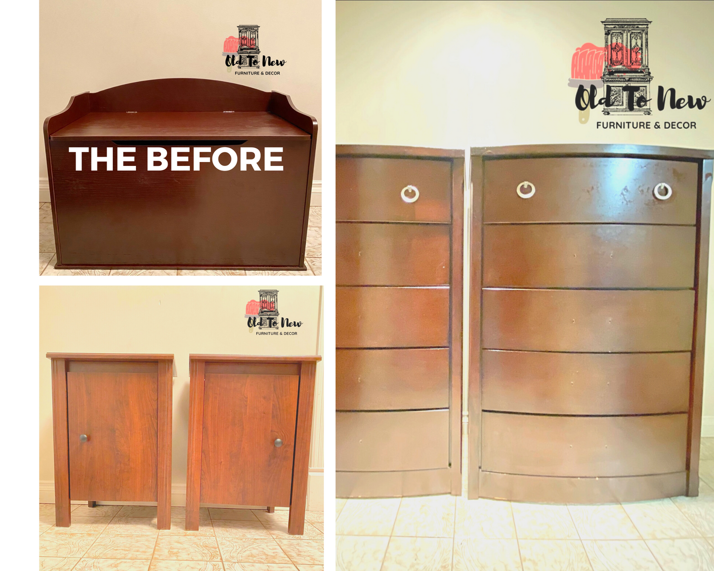 Unpainted Furniture before Painted White with Victorian Lace Using Fusion Mineral Paint