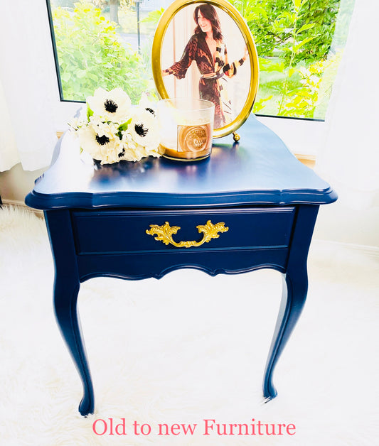 Jazzy Blue French Provincial End Table