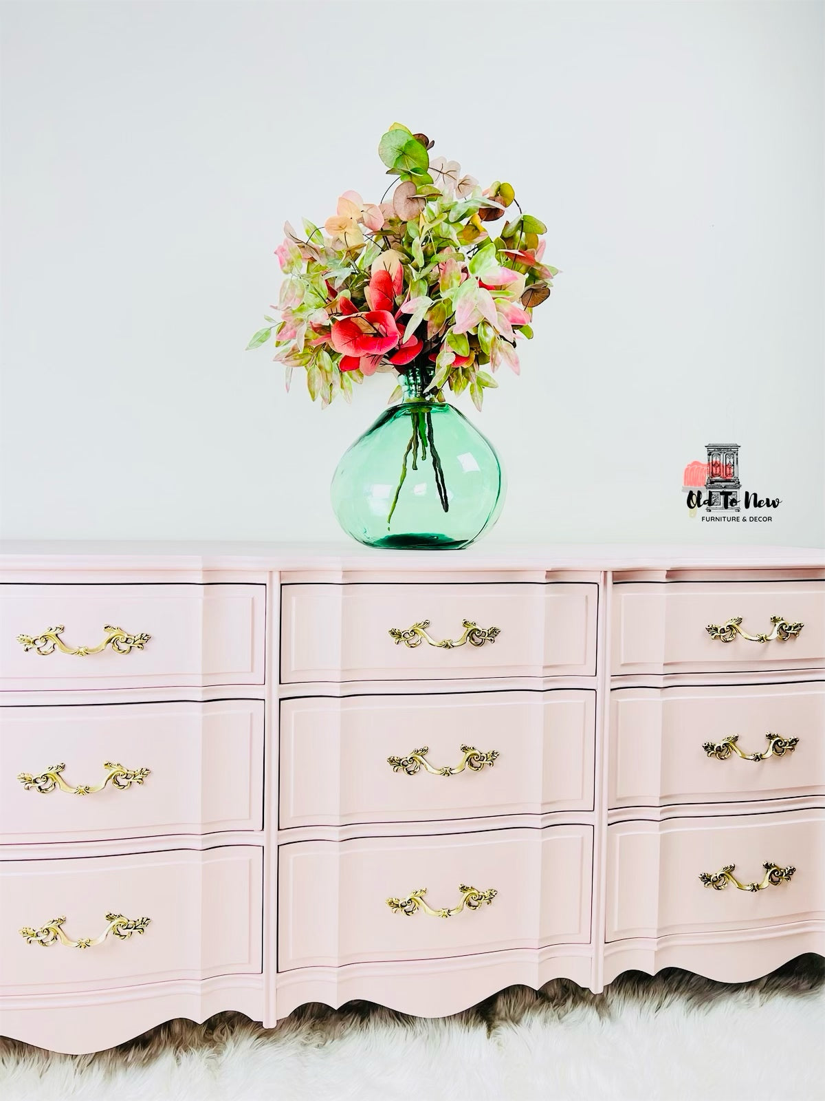 Gorgeous 9 Drawer Malcolm Dresser Painted Delicate Pink With Fusion Mineral Paint