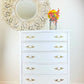French Provincial Tall Dresser Armoire Painted With Victorian Lace from Fusion Mineral Paint