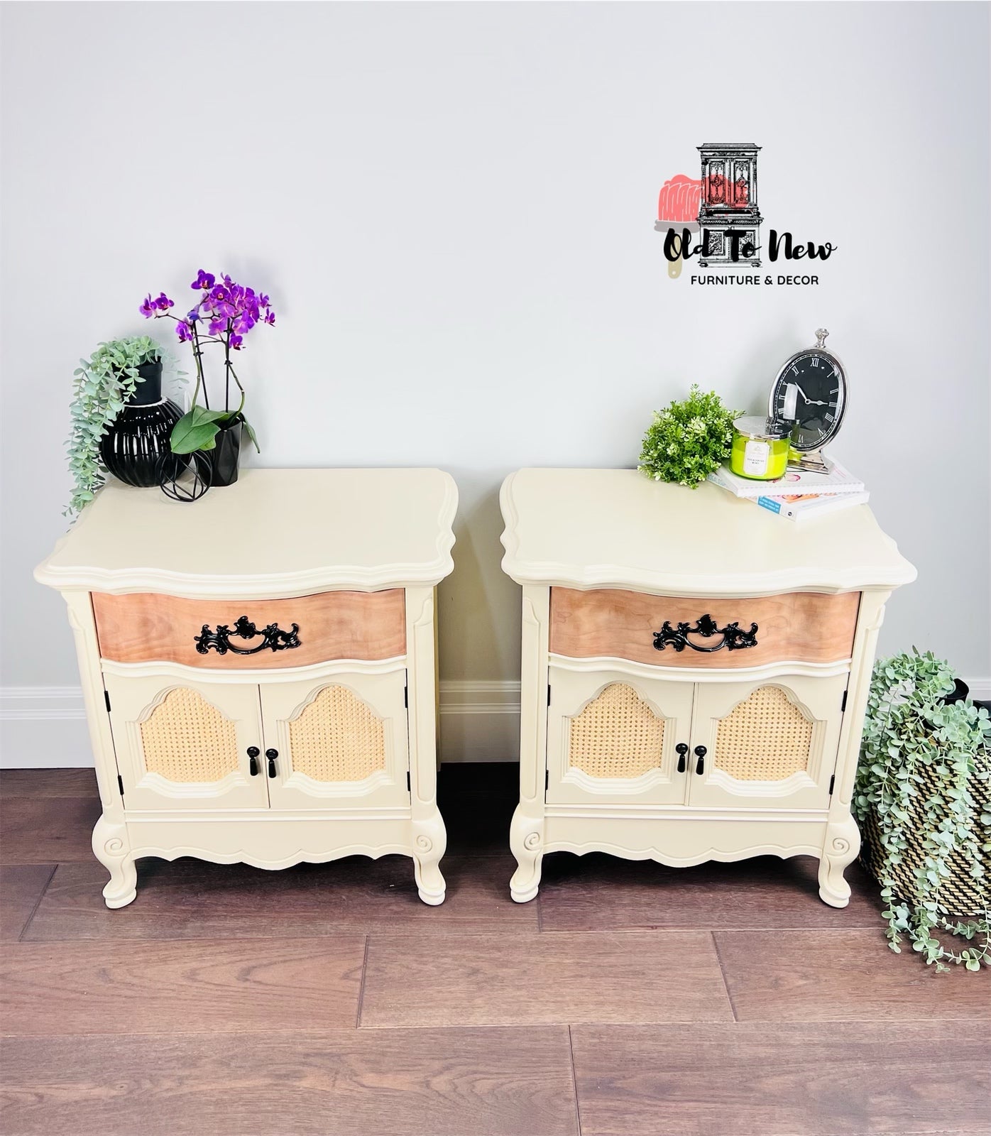 Beige and Brown End Tables Black Hardware Canadian Furniture