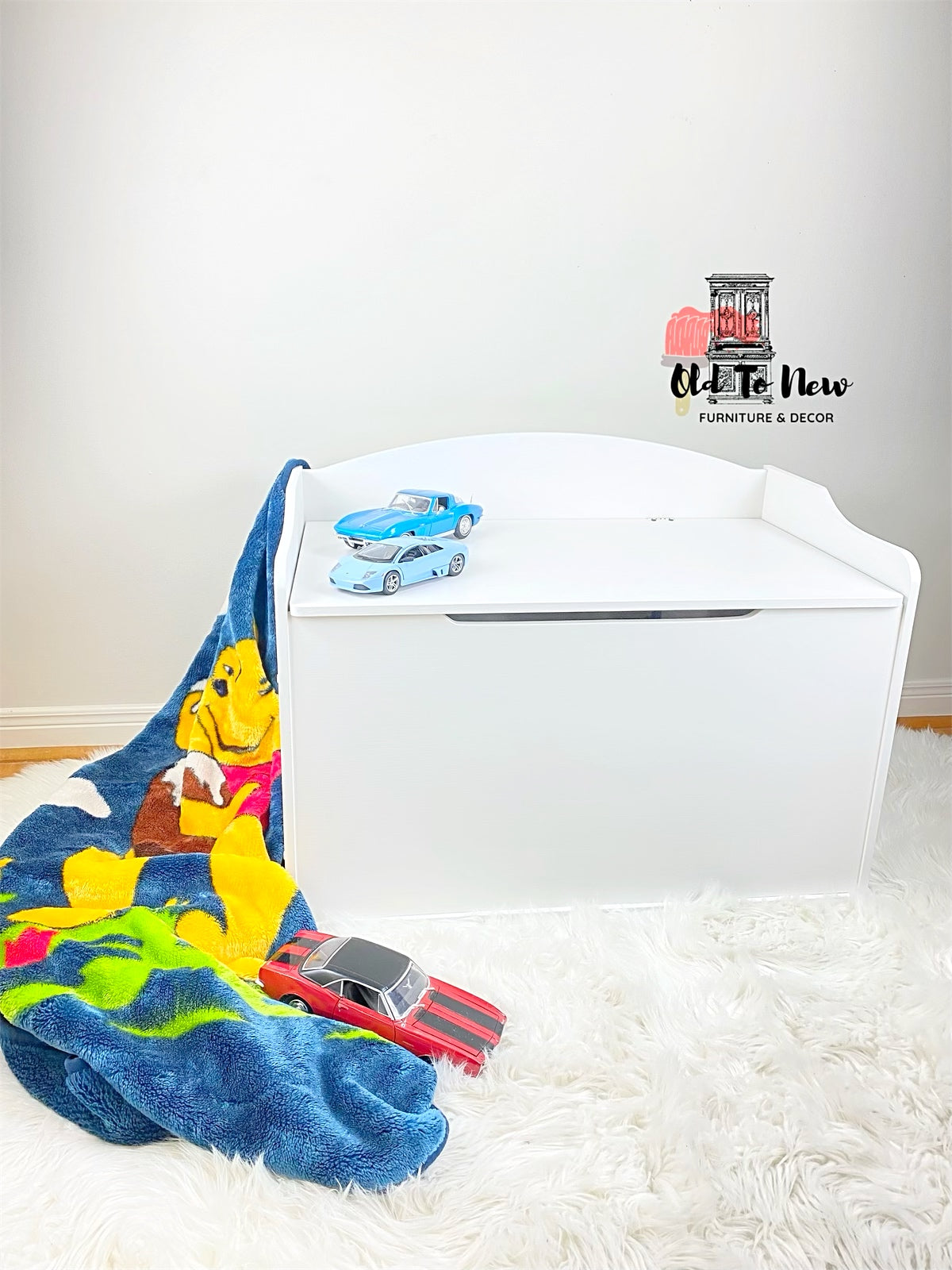 Toy Chest Painted White With Victorian Lace From Fusion Mineral Paint