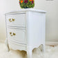 French Provincial end table, night stand painted white with Victorian Lace From Fusion Mineral Paint. Toronto Furniture, Antique Furniture Toronto, French Provincial  Toronto