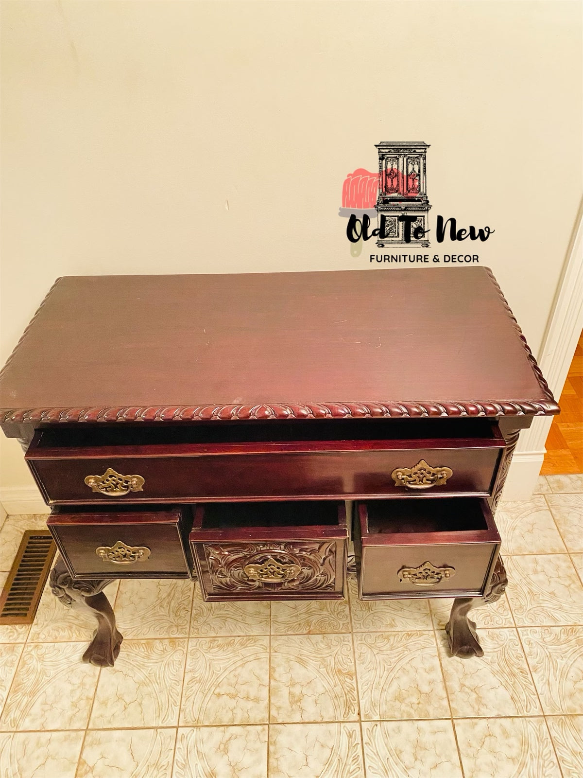 Stunning Antique Wood Furniture Available for Purchase; Choose Paint Color and Customize This Compact Sideboard Entryway Storage Unit.