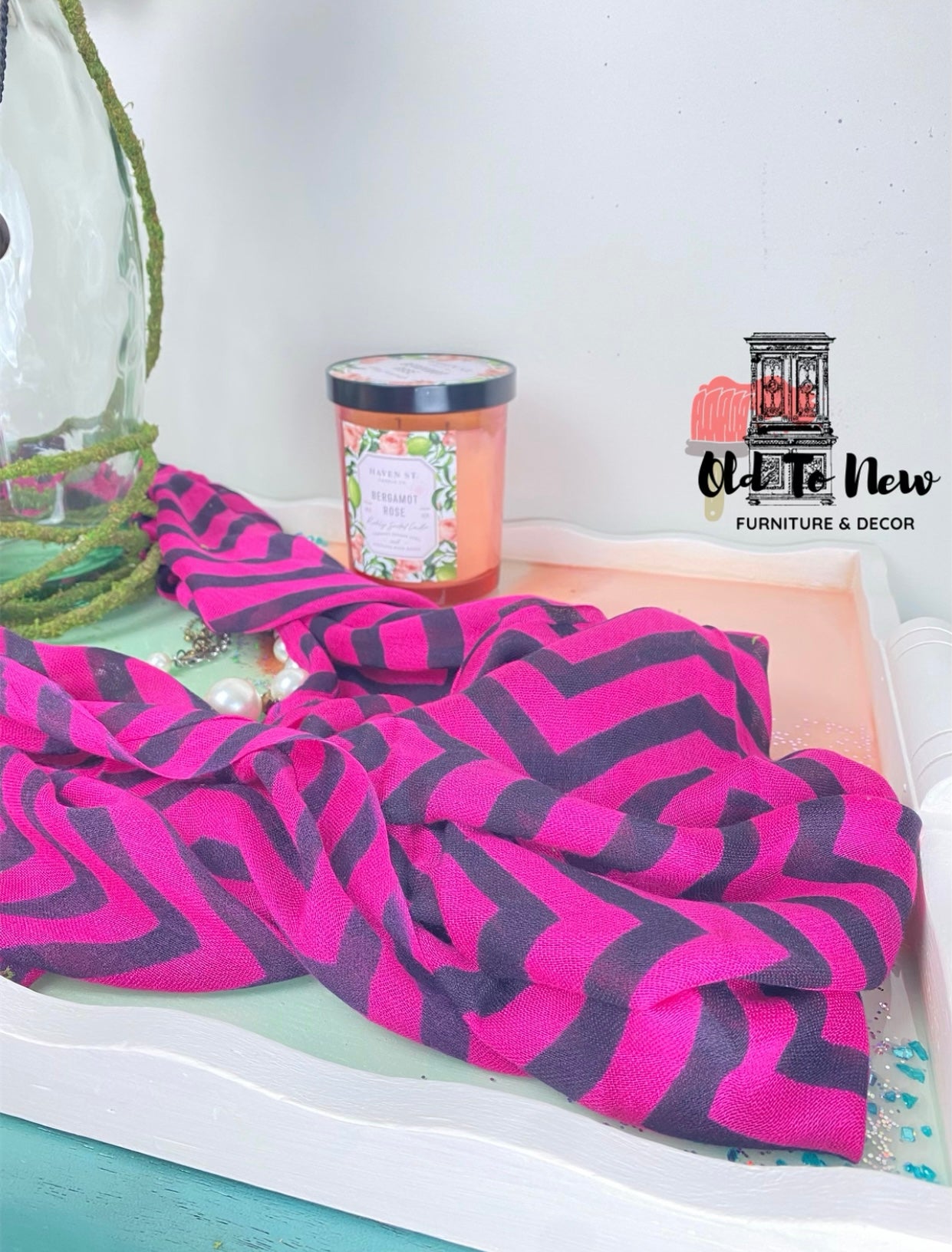 Chevron Scarf; Zigzag Pink and Black Infinity Scarf; Just In Time For Fall & Winter