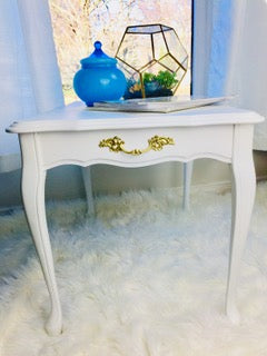 Deilcraft French Provincial End Table Painted White