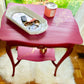 Antique Accent Table Painted Red