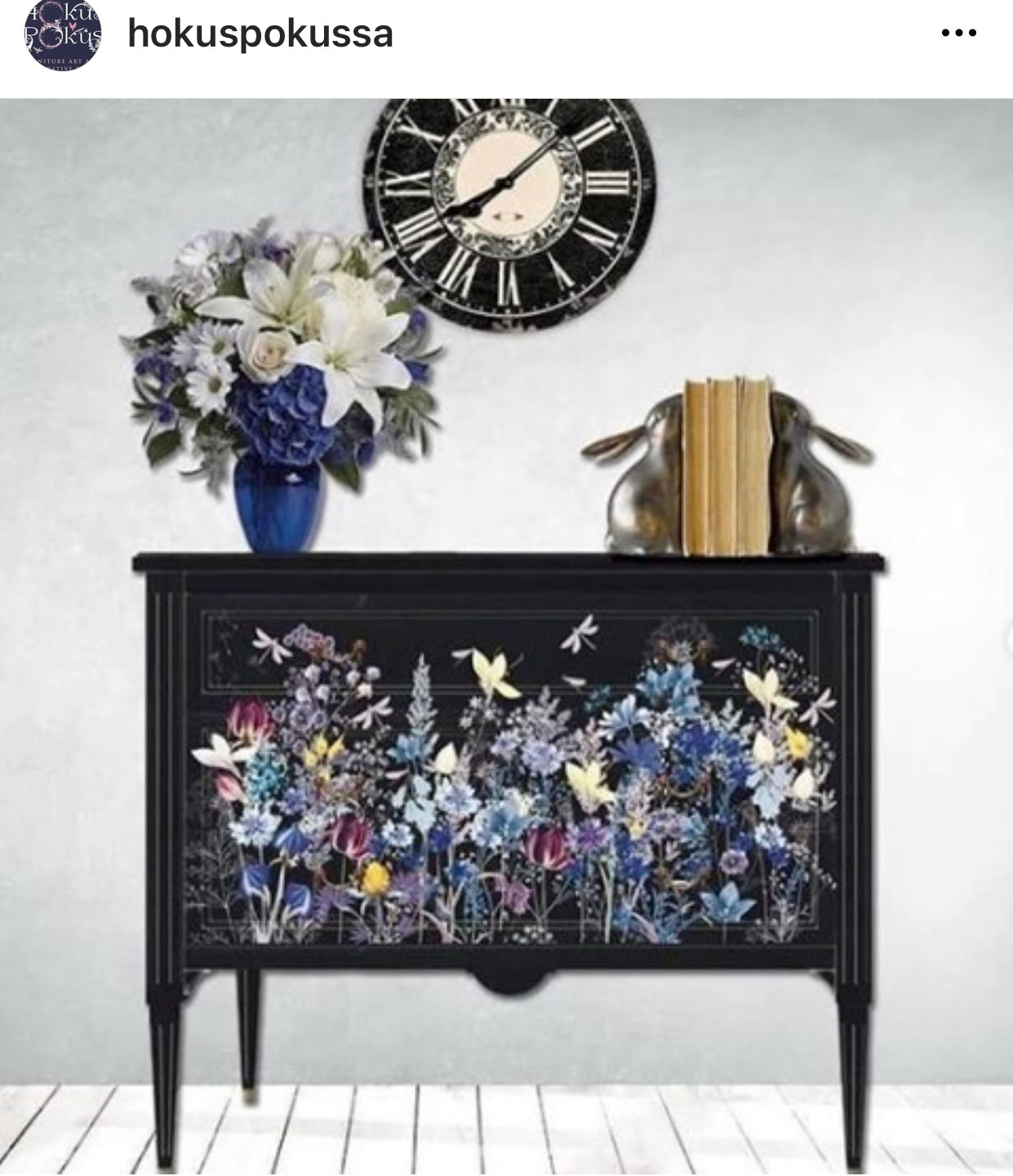 Hokus Pokus Miraculous Garden Transfer with Purple and Blue Flowers