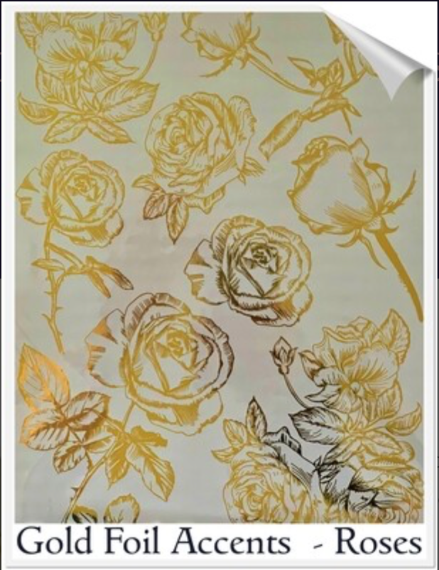 Metallic Foil Rub on Transfer | Roses