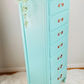 Stunning Turquoise Blue French Provincial Lingerie Dresser