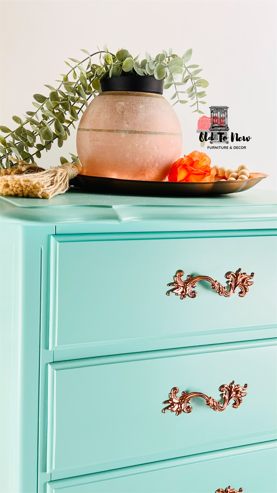 Stunning Turquoise Blue French Provincial Lingerie Dresser