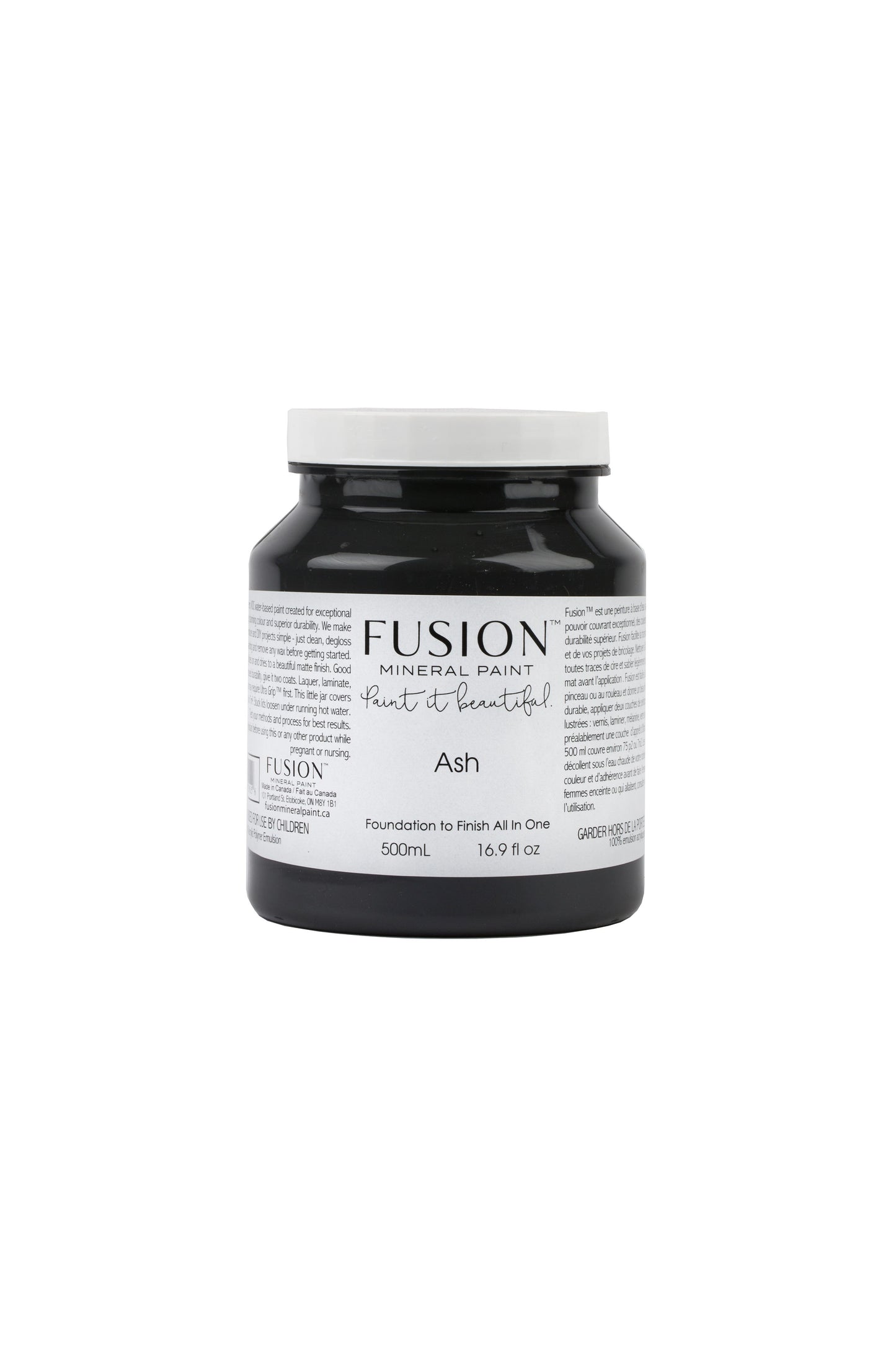 Ash Fusion Mineral Paint, Charcoal Paint Color | 500ml Pint Size