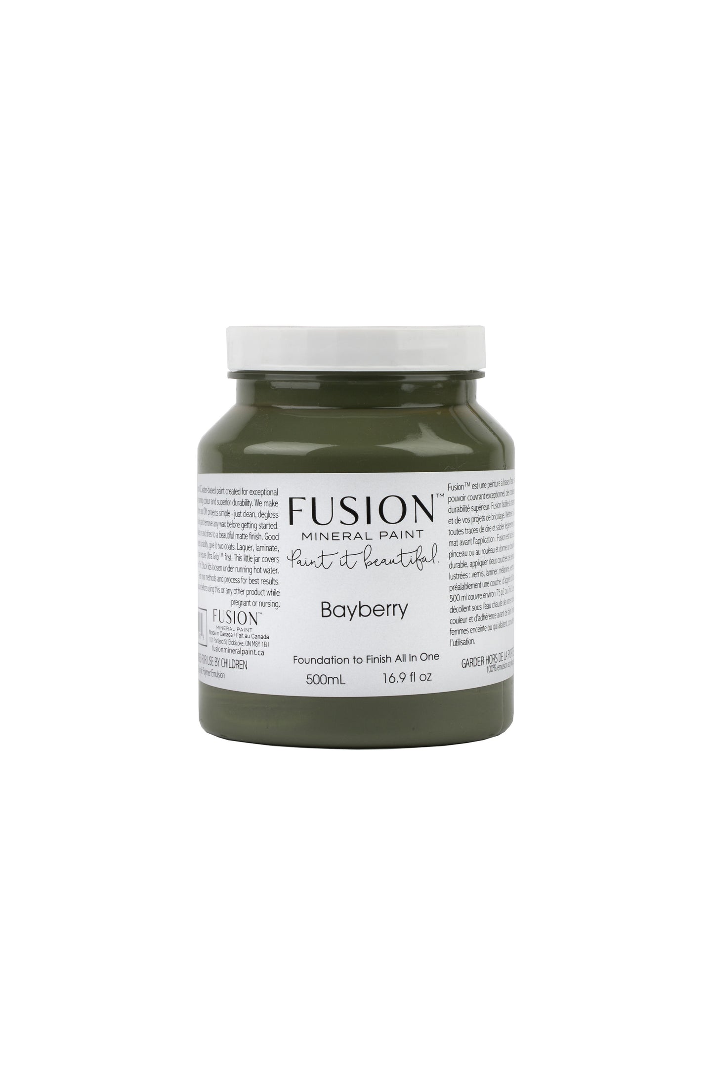 Bayberry Fusion Mineral Paint, Muted Olive Green Paint Color| 500ml Pint Size