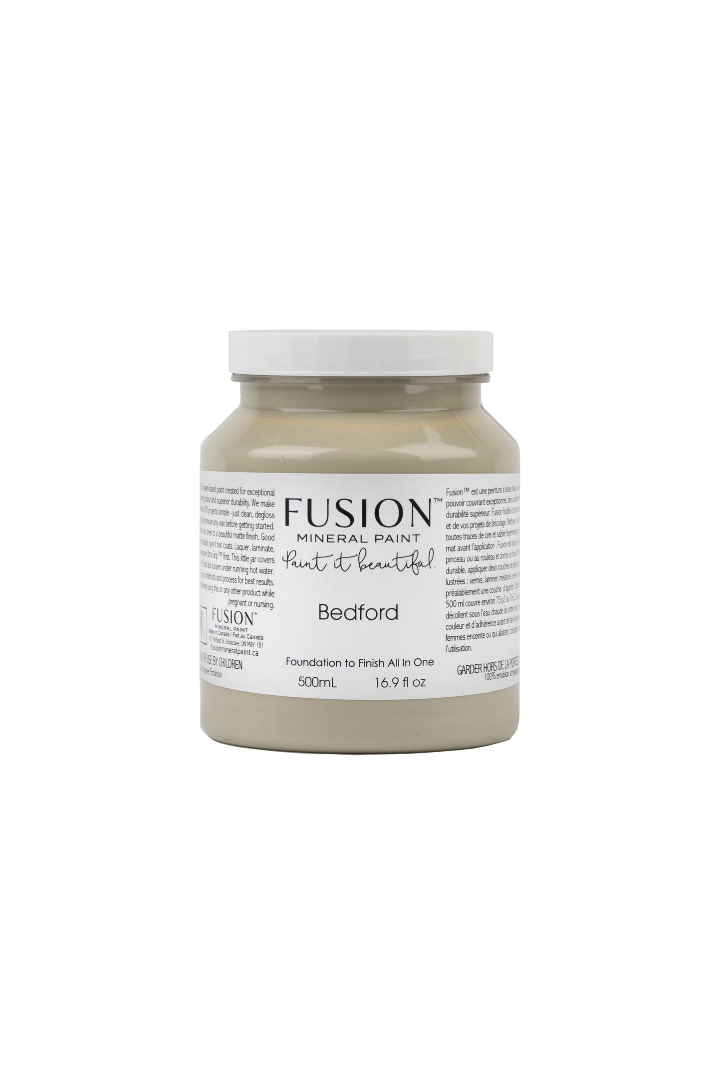 Bedford Fusion Mineral Paint, Mid Range Neutral Grey Paint Color| 500ml Pint Size