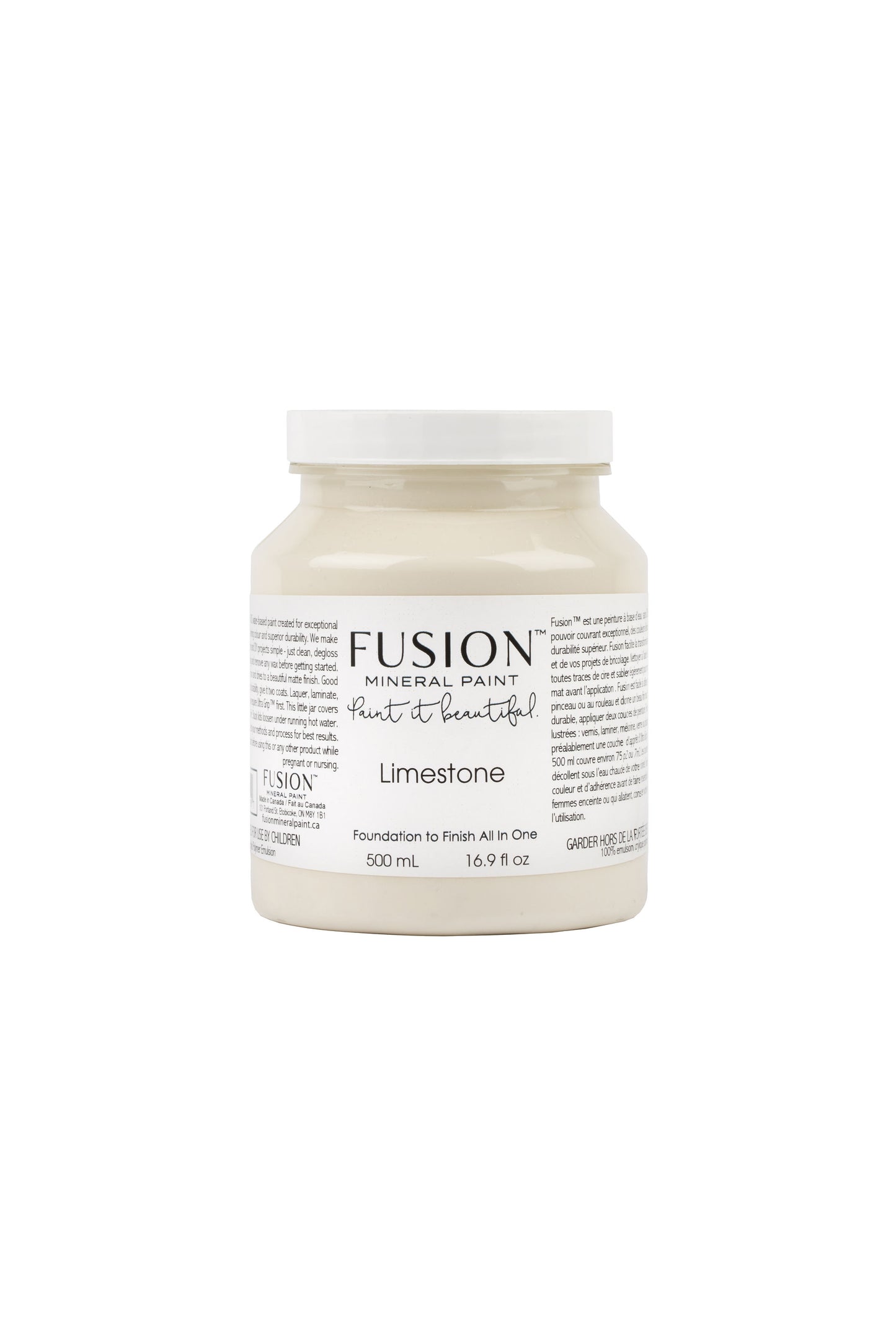 Limestone Fusion Mineral Paint, Beige-White Paint Color| 500ml Pint Size
