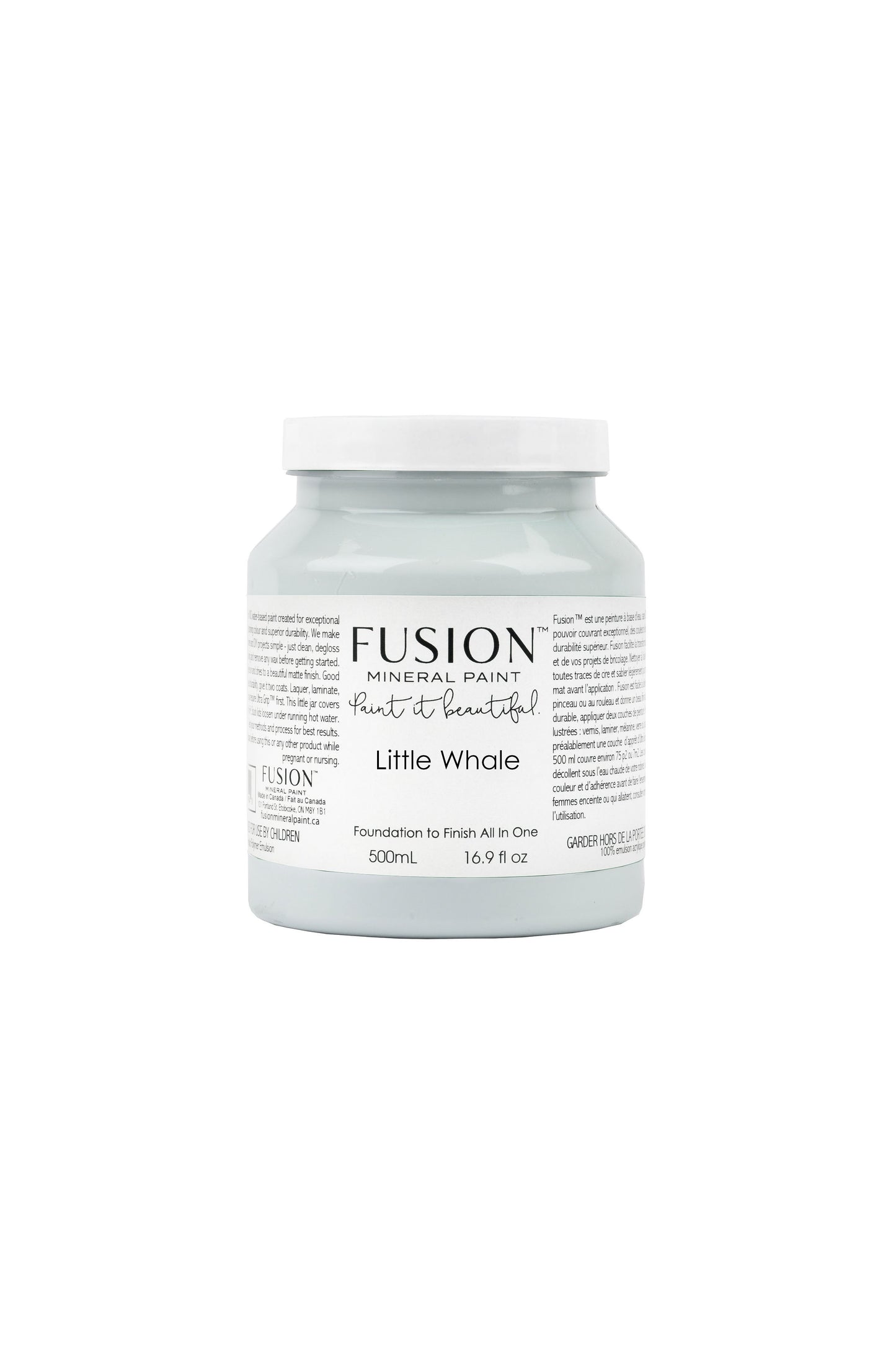 Little Whale Fusion Mineral Paint, Grey-Blue Paint Color| 500ml Pint Size