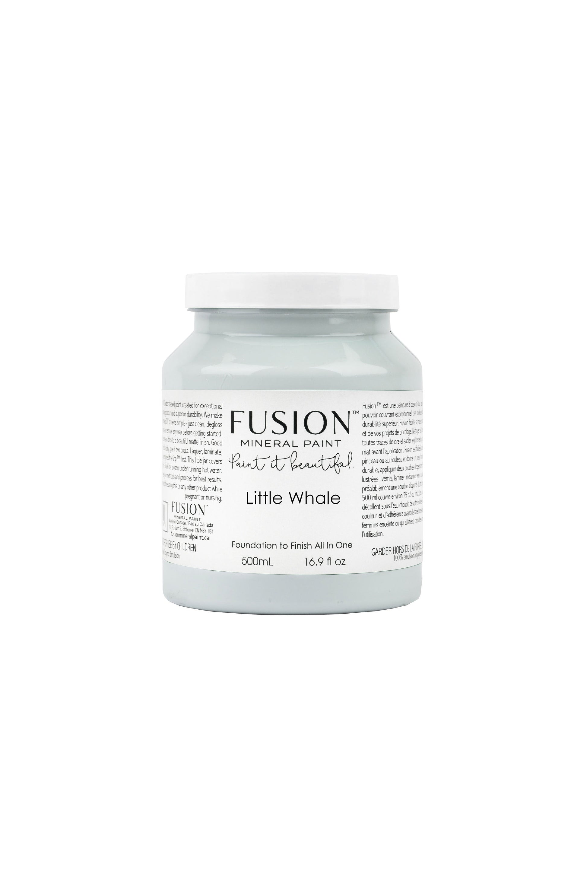 Little Whale Fusion Mineral Paint, Grey-Blue Paint Color| 500ml Pint Size