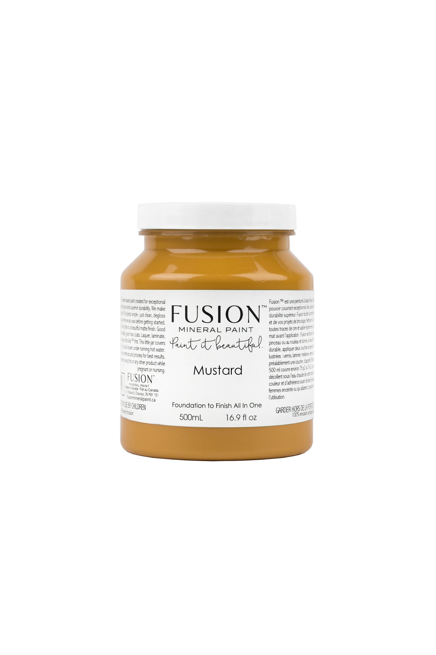 Mustard Fusion Mineral Paint, Muted Yellow Paint Color| 500ml Pint Size