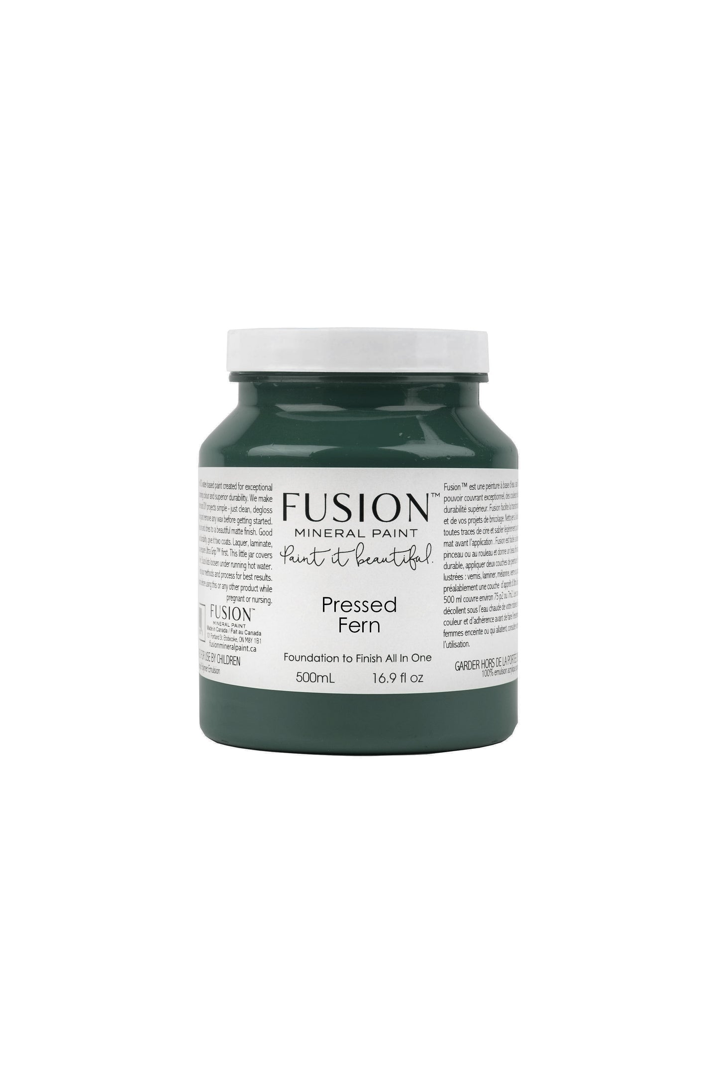 Pressed Fern Fusion Mineral Paint, Dark Green Paint Color| 500ml Pint Size